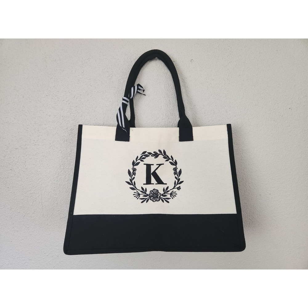 Women's Fashion Canvas Handbag Reusable Initial K 100% Cotton New